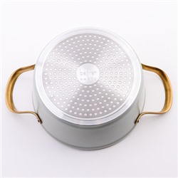 1133-1 Кастрюля алюминий тяжёлая 6,2л VALENTINA кован/алюм/нерж/ст MB (х6)