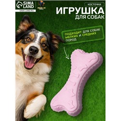 Плавающая игрушка для собак Пижон Premium «Косточки», 10.5×5.5×2 см, вспененный TPR, розовая