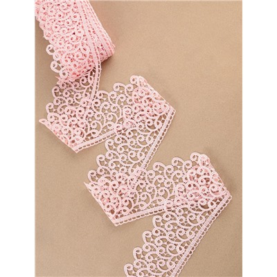 Кружево гипюровое, 78 мм, 11±1 м, нежно-розовое