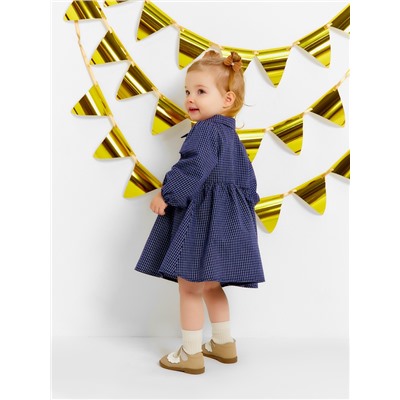 Платье для девочки «Крошка Я. Клетка», рост 86-92 см, синее