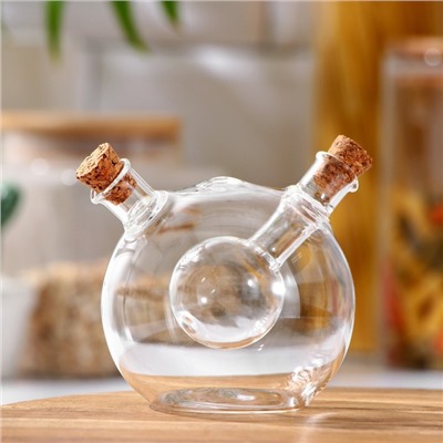 Бутыль стеклянная для соусов и масла 2 в 1 «Фьюжн. Сфера», 180/70 мл, 8×8×8.5 см