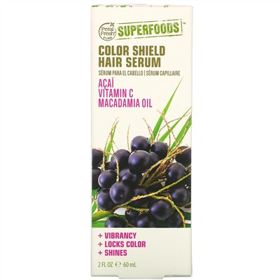 Petal Fresh, Pure, SuperFoods for Hair, Color Shield Hair Serum, Acai, Vitamin C & Macadamia Oil, 2 fl oz (60 ml)