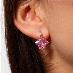 Серьги ювелирная бижутерия коллекция "Дубай", покрытие позолота, вставка: фианит, цвет: розовый, арт.314.614