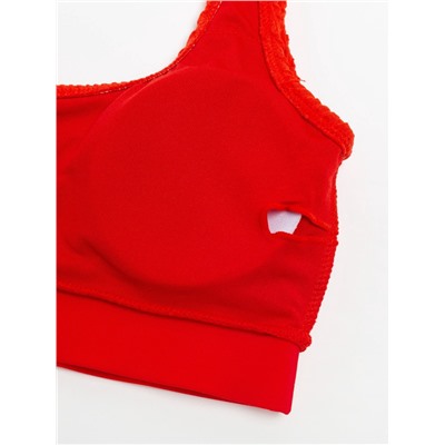 Купальник раздельный фактурный с топом женский MINAKU, размер 42, красный