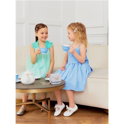 Платье нарядное для девочки MINAKU: PartyDress, рост 140-146 см, бирюзовое