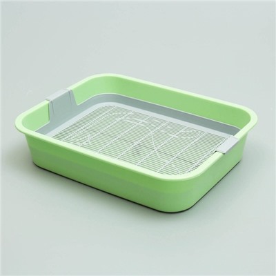 Туалет «Мур-мяу» для кошек, с сеткой, 33×25×7 см, зелёный