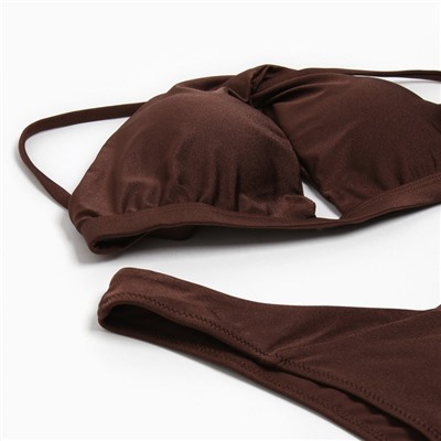 Купальник раздельный с люрексом женский MINAKU, цвет кофе, размер 48