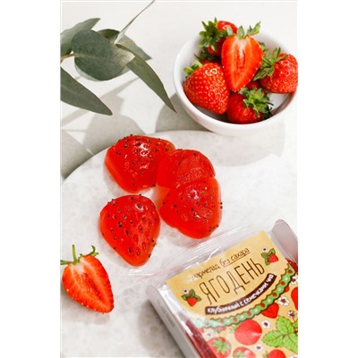 Мармелад Ягодень Клубничный с семенами Чиа / подложка / 140 г / ТМ Сибирский кедр