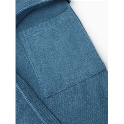 Халат мужской «Экономь и Я», размер 52-54, хлопок 100%, морская волна