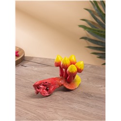 Сувенир «Коряга с грибочками», 20×10×10 см, дерево Камал, красно-жёлтый