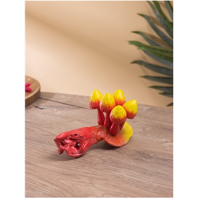 Сувенир «Коряга с грибочками», 20×10×10 см, дерево Камал, красно-жёлтый