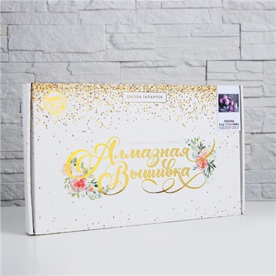 Алмазная мозаика с частичным заполнением на холсте «Пионы», 40×30 см