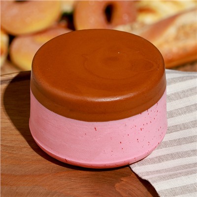 Муляж «Хлопковый чизкейк», клубничный, 10×10×6 см