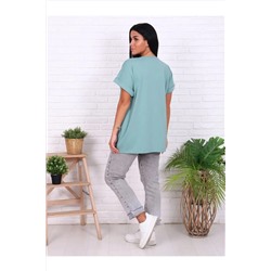 Футболка без рисунка с отворотами на рукавах, хлопок 100%, Арт. 561 НАТАЛИ, 1070921