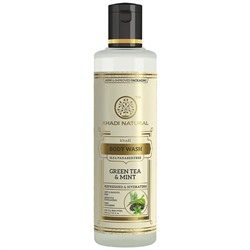Khadi Natural Гель для душа с мятой и зеленым чаем (без парабенов и СЛС) 210 мл