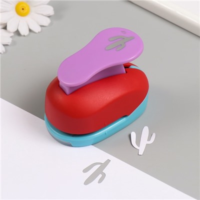 Дырокол фигурный рисунок 3.8×3.8 см «Кактус длинный», 7×5.2×9.2 см, МИКС