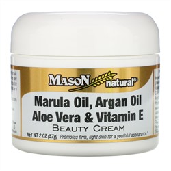 Mason Natural, Marula Oil, Argan Oil,  Aloe Vera & Vitamin E Beauty Cream, 2 oz (57 g)