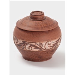 Горшочек для запекания «Ангоб», 700 мл, красная глина