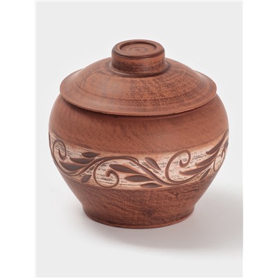 Горшочек для запекания «Ангоб», 700 мл, красная глина