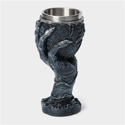 Бокал средневековый «Магическая рука», 200 мл, 9×18.5 см, нержавеющая сталь, серый