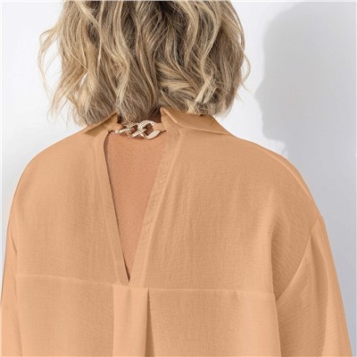 Рубашка с декоративной спинкой, Создала себя сама (бежевая)