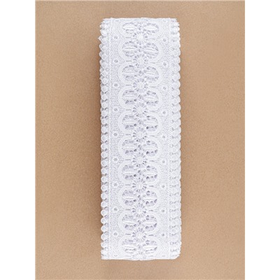 Кружево гипюровое, 83 мм, 11±1 м, белое