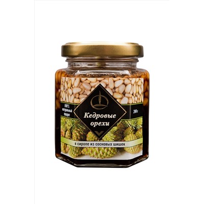 Кедровый орех в сиропе из сосновой шишки, стекло 200г ЭКОПРОДУКТЫ, 1190504