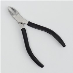 Кусачки педикюрные, скрытая пружина, прорезиненная ручка, 11 см, длина лезвия-12 мм, чёрные, серебристые