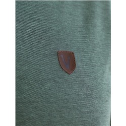 Футболка поло с воротником на пуговтцах из полотна пике с меланжевым плетением с эластаном