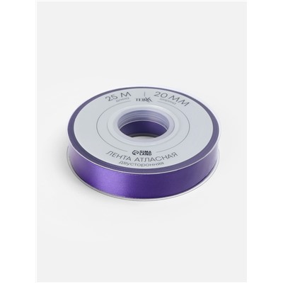 Лента атласная TEIRA, двухсторонняя, 20 мм, 25±1 м, фиолетовая №0470