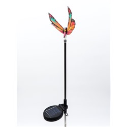 Штекер с подсветкой «Бабочка Адриа», на солнечной батарее, розовая, 12×70 см