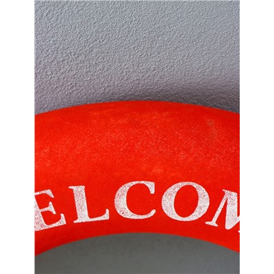 УЦЕНКА Декор настенный, панно спасательный круг с бечевкой Welcome on board, якоря, 7×50×50 см, разноцветный