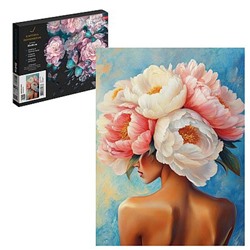 Картина по номерам 30х40 см "ДЕВУШКА-ПИОН" живопись с красками и кистью 71254 Феникс