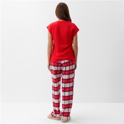 Пижама новогодняя женская (футболка, брюки) KAFTAN Bear, размер 40-42 49