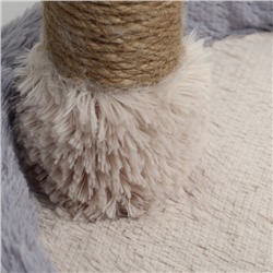 Лежанка с когтеточкой «Пижон», овальная, 55×36×47 см, серая