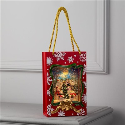 Светодиодная фигура «Подарочный пакет» 15×23×7 см, пластик, батарейки ААх3 (не в комплекте), USB, свечение тёплое белое