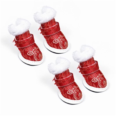 Ботинки «Забава», набор 4 шт., 1 размер, красные