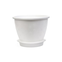 Горшок для цветов «Цветочек», 3.6 л, d=21.5 см, h=16.5 см, пластиковый, белый