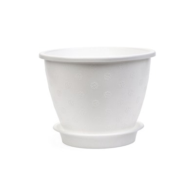Горшок для цветов «Цветочек», 3.6 л, d=21.5 см, h=16.5 см, пластиковый, белый