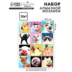 УЦЕНКА Набор алмазная мозаика 12 в1 «Мемы»
