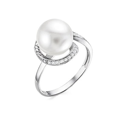 Кольцо из серебра жемчуг swarovski, В10-0893