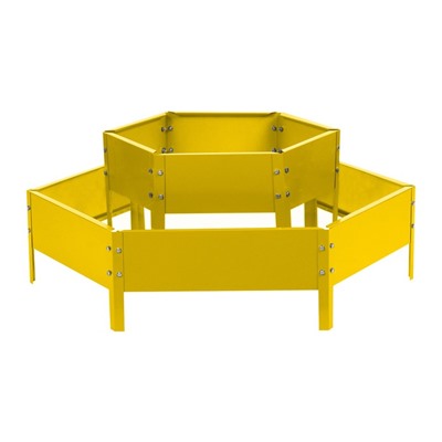 Клумба оцинкованная, 2 яруса, d=60–100 см, высота бортика 30 см, жёлтая, Greengo