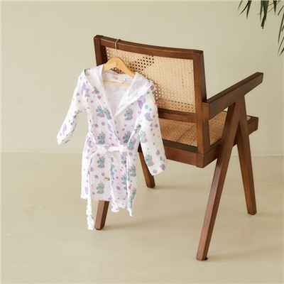 Халат детский муслиновый LoveLife «Единороги» (3 года, рост 98-104 см) 100% хлопок, 235 г/м²