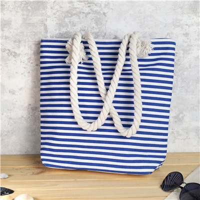 Сумка пляжная на молнии 34x32x9 см / JN002/2 /уп 1/60/синяя