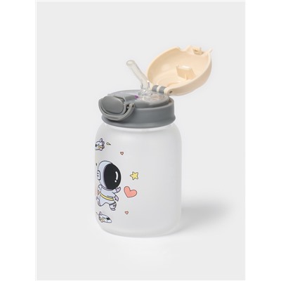 Бутылка для воды «Космонавты», 450 мл, 8.2×15 см, МИКС, матовое стекло