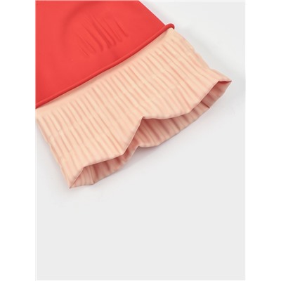 Перчатки хозяйственные Доляна, размер M, 38 см, длинные манжеты, латексные, красные