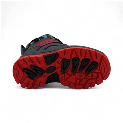 Ботинки на меху 1831-3-3 черно красные