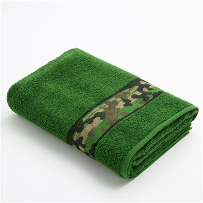 Полотенце махровое Love Life «Милитари» 70×130 см, 100% хлопок, 360 г/м², зелёное