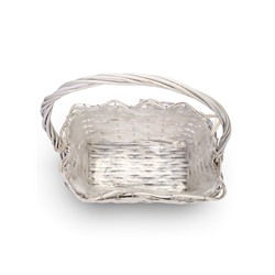 Корзина плетёная для хранения, лоза, прямоугольная, белая, набор 3 шт.