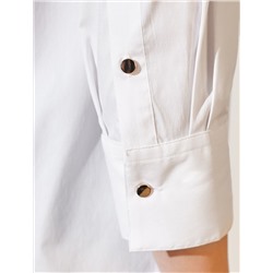 Блузка свободного силуэта с рукавом 3/4 из эластичного хлопка